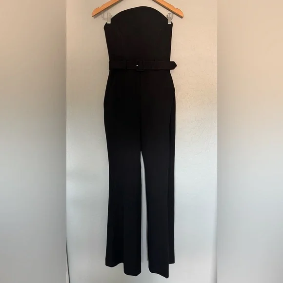 NWT A.L.C. Kate Belted Strapless Jumpsuit Black Size 2 $650